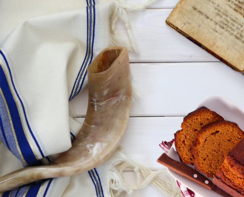 The Shofar and honey cake